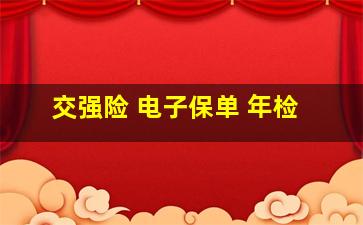 交强险 电子保单 年检